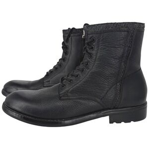 Kenneth Cole Reaction Men's Leather Lace Up Zip Ankle Boots Black Size 8M‎